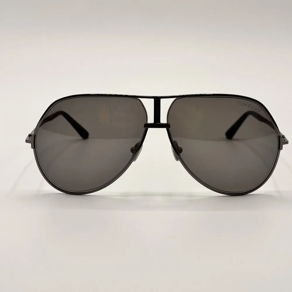 Tom Ford Sunglasses Rickie-02 TF1281 08A Gunmetal Aviator Frame Gray Lens 63mm